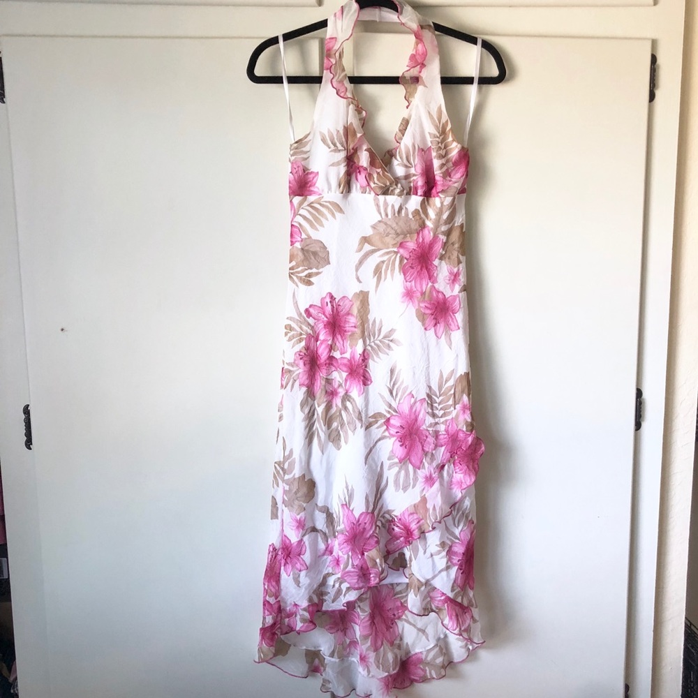 🔥Floral High Low Halter Dress With Ruffles